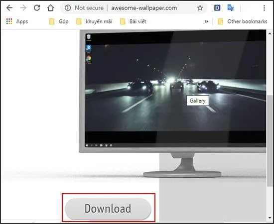 Truy cập trang web AwesomeWallpapers để tải phần mềm