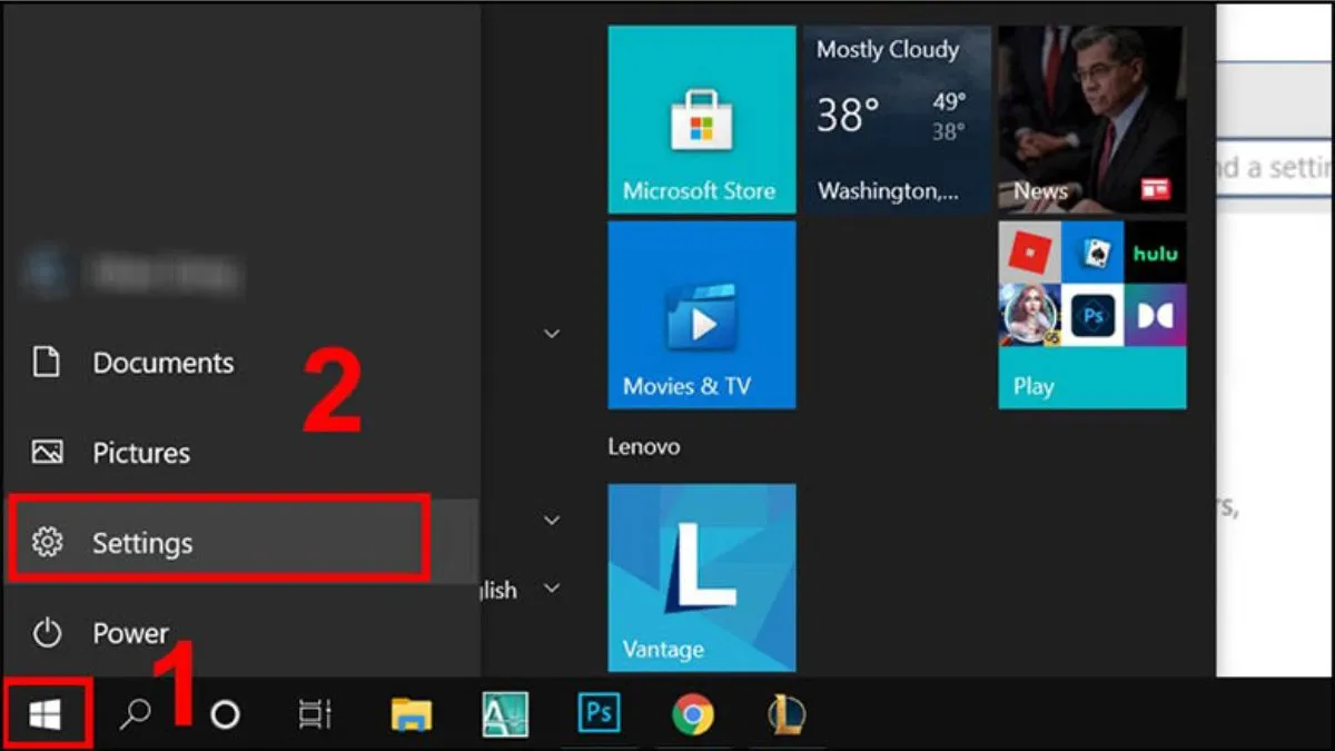 Truy cập vào cài đặt hệ thống để bắt đầu thiết lập chia sẻ kết nối