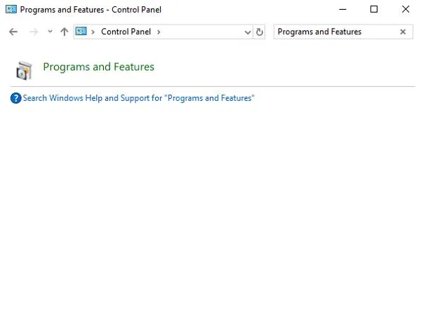 Truy cập vào mục quản lý chương trình trong Control Panel để kiểm tra phần mềm