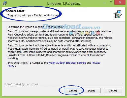 Từ chối cài đặt phần mềm thứ 3