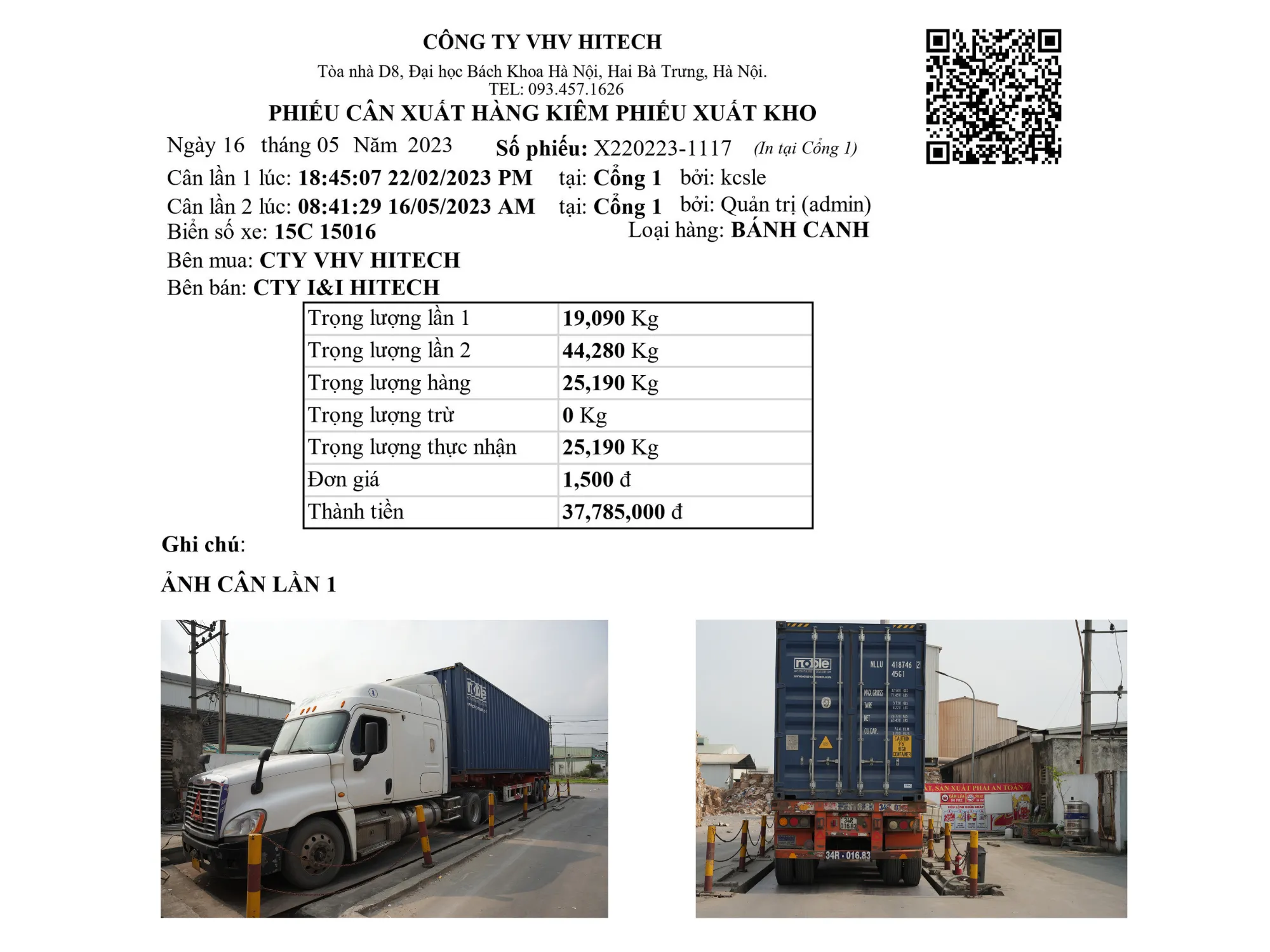 Màn hình cấu hình phiếu cân với các trường thông tin tùy chỉnh và preview phiếu in