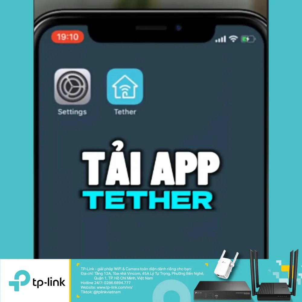 Táº£i app TETHER trÃªn Google Play hoáº·c App Store Ä‘á»ƒ dá»… dÃ ng Ä‘á»•i máº­t kháº©u Wifi TP-Link báº±ng Ä‘iá»‡n thoáº¡i