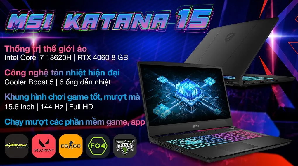 MSI Katana 15 B13VFK chiến game AAA mượt mà