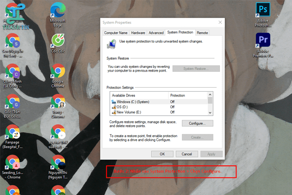 Vô hiệu hóa chức năng System Restore khắc phục tình trạng máy tính bị chậm - Bước 2