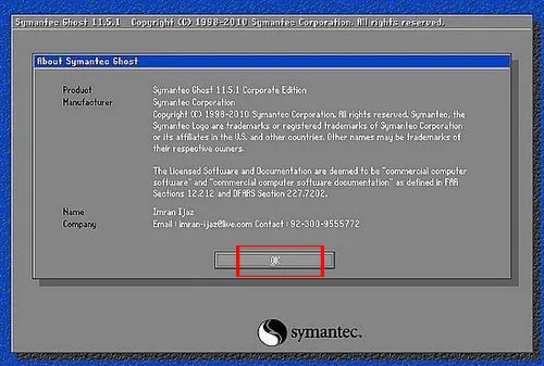 Giao diện Norton Ghost