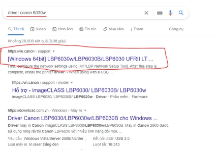cài đặt driver canon 6030w