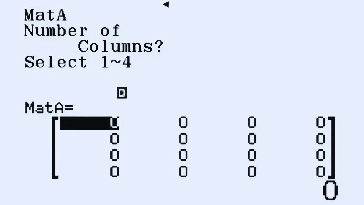 Xác nhận các thông số ma trận trước khi thực hiện phép tính