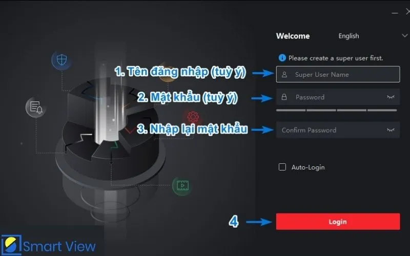 Xác nhận thông tin tài khoản admin trên iVMS-4200