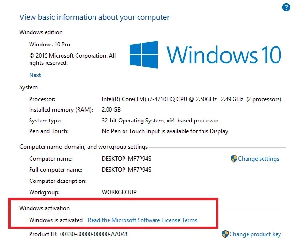 Xác nhận Windows 10 đã được kích hoạt thành công