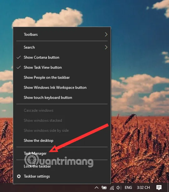 Truy cập Task Manager để bắt đầu quá trình giám sát hiệu năng linh kiện thời gian thực