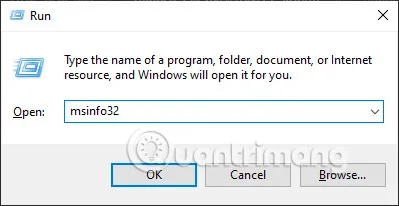Khởi chạy msinfo32 để truy cập cơ sở dữ liệu thông tin hệ thống chuẩn xác nhất