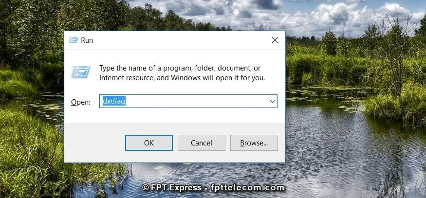 Mở DirectX Diagnostic Tool