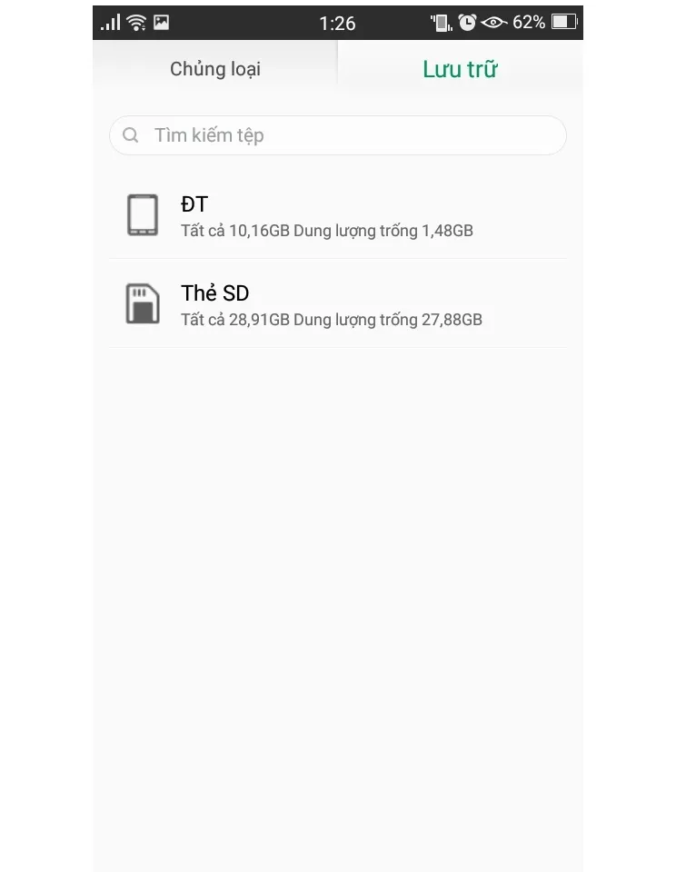 Truy cập thư mục Backup trong bộ nhớ trong của thiết bị Android