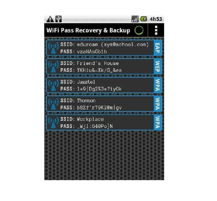 Giao diện ứng dụng hỗ trợ xem mật khẩu WiFi trên Google Play