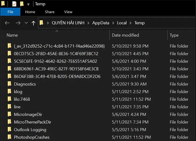 Xóa Profile người dùng cũ để giải phóng không gian lưu trữ