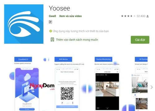 Ứng dụng Yoosee hỗ trợ quan sát camera qua điện thoại Samsung